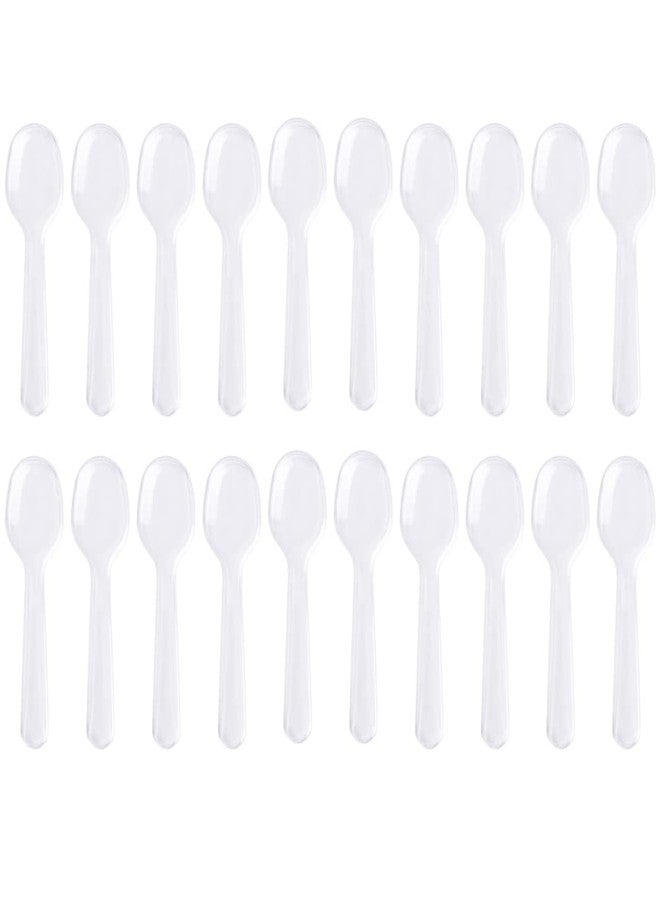 Teensery 200 Pcs Clear Plastic Spoons Disposable Mini Dessert Spoons for Ice Cream, Cake, Pudding, Yogurt, Appetizer (2.95 Inch) - Image 1